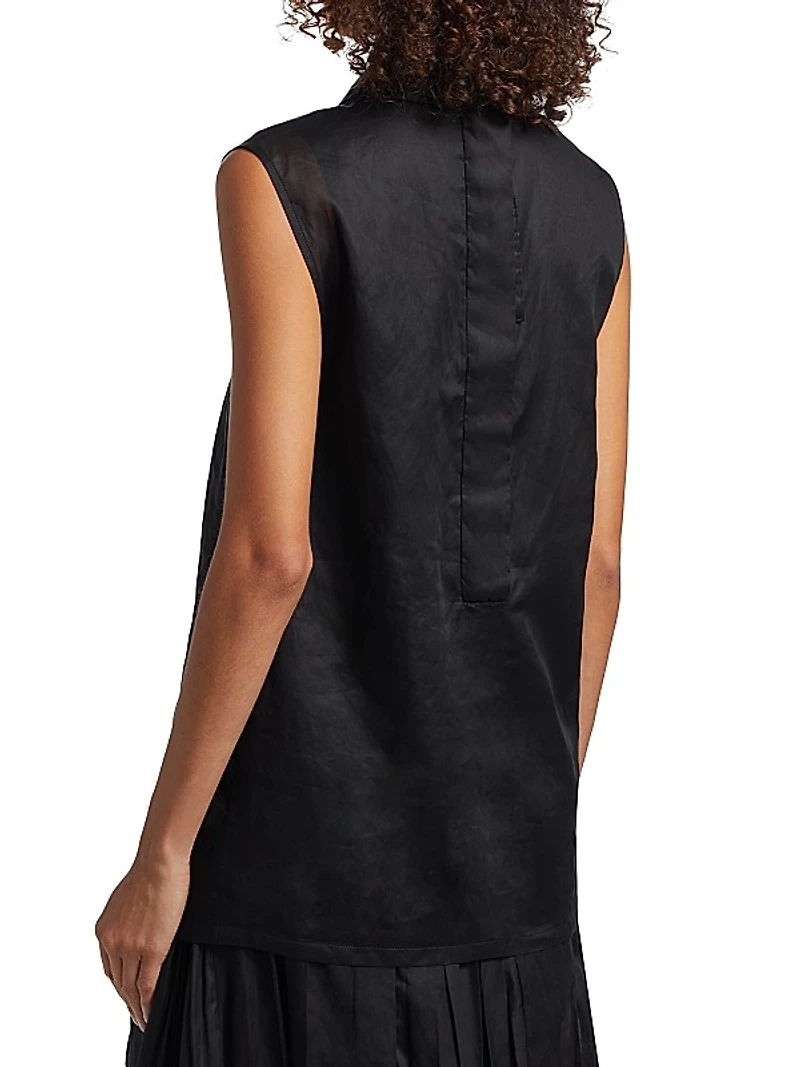 Sleeveless Collared Top