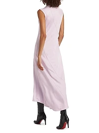Sleeveless Spiral-Cut Midi-Dress