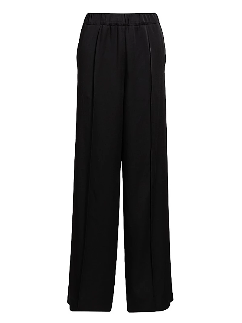 Satin Straight-Leg Pants