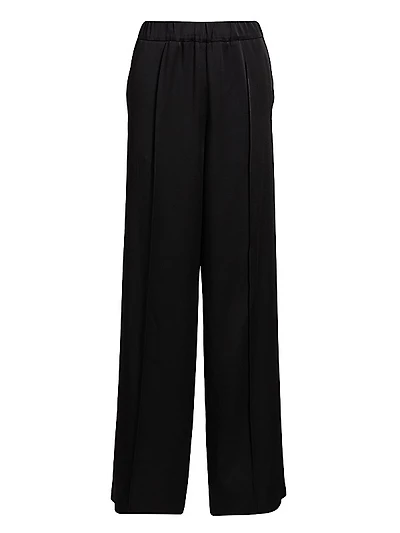 Satin Straight-Leg Pants