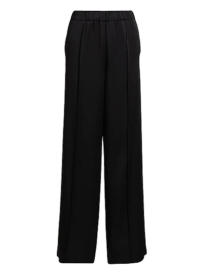 Satin Straight-Leg Pants