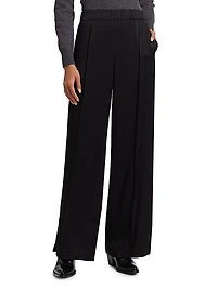 Satin Straight-Leg Pants