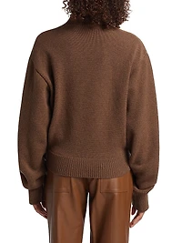 Mock Turtleneck Mix Media Sweater