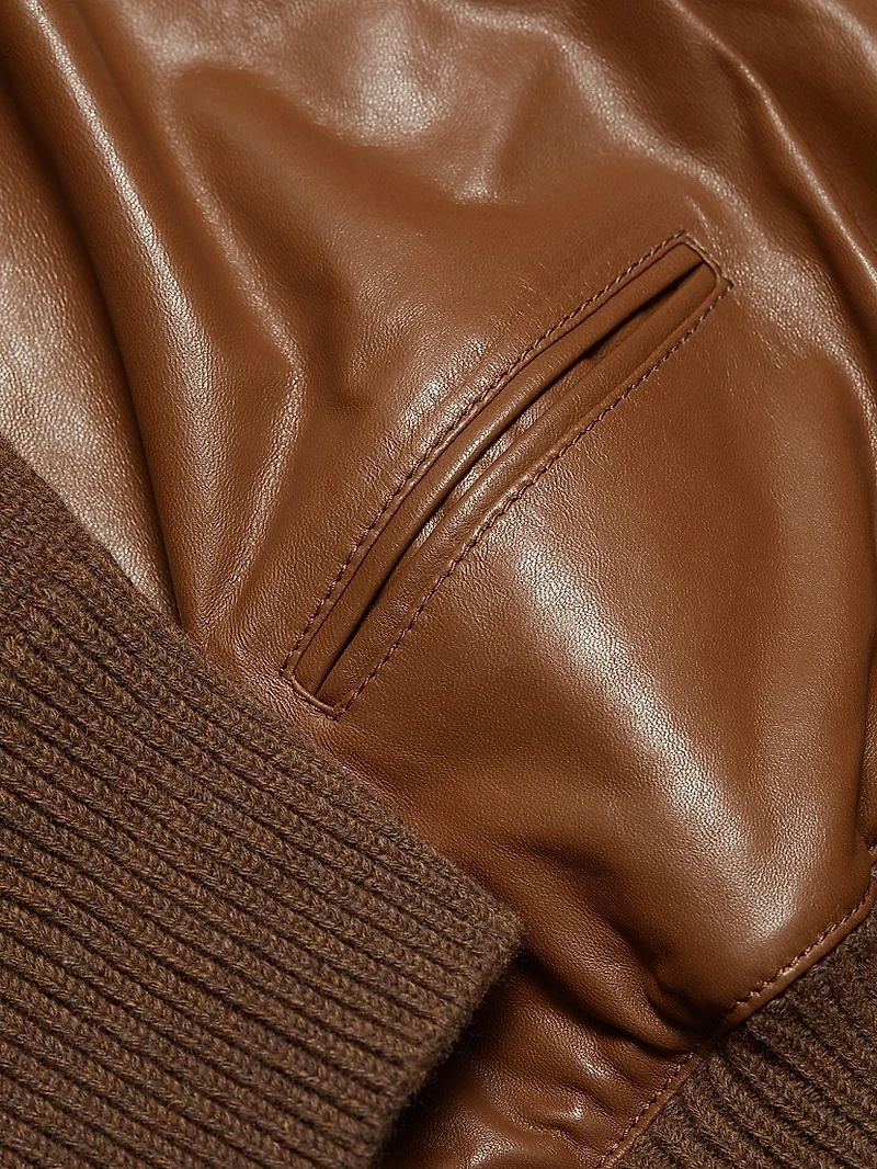 Mock Turtleneck Mix Media Sweater