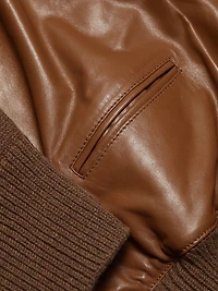 Mock Turtleneck Mix Media Sweater