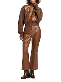 Mock Turtleneck Mix Media Sweater