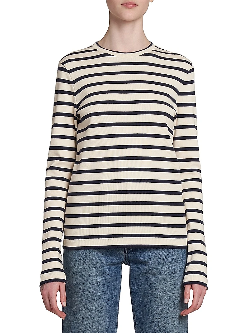 Striped Cotton Long-Sleeve T-Shirt