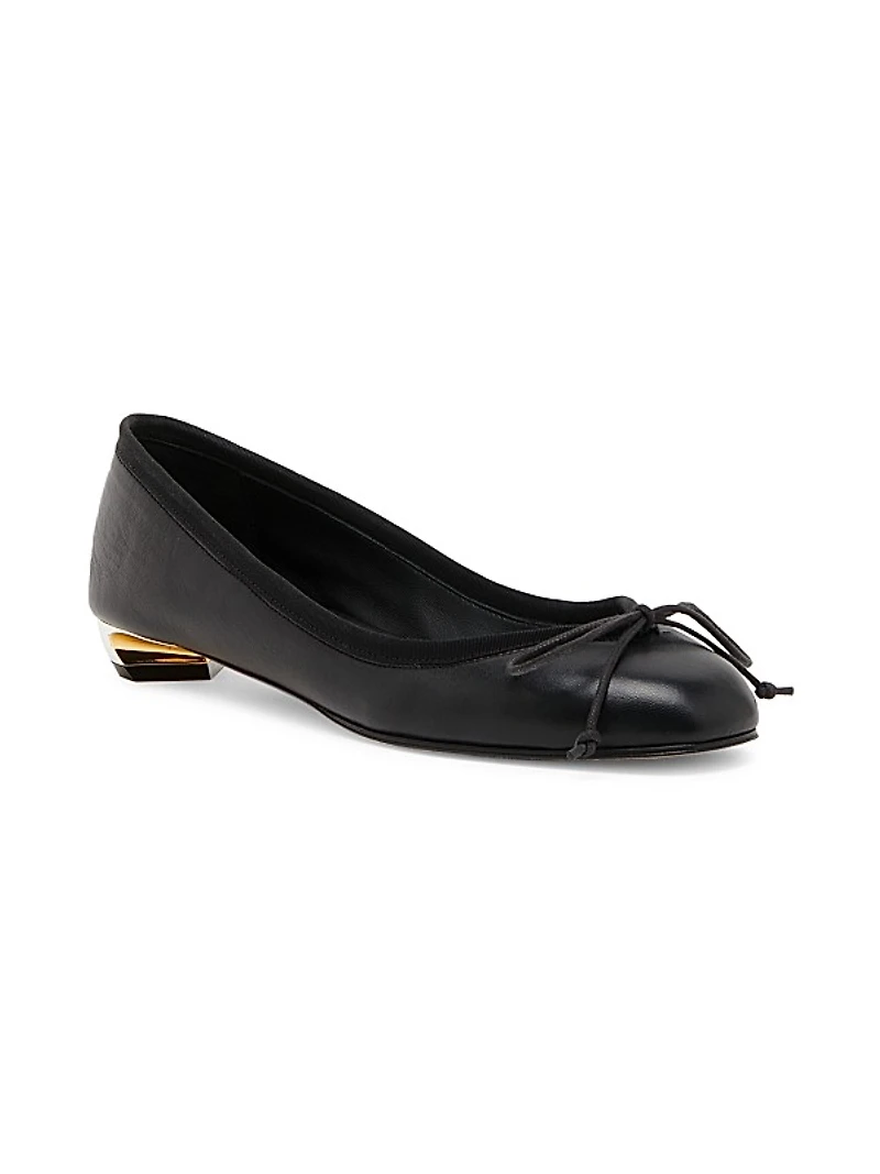 Armadillo Leather Ballerina Flats