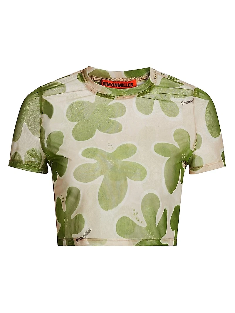 Gamma Printed Mesh Crop Tee