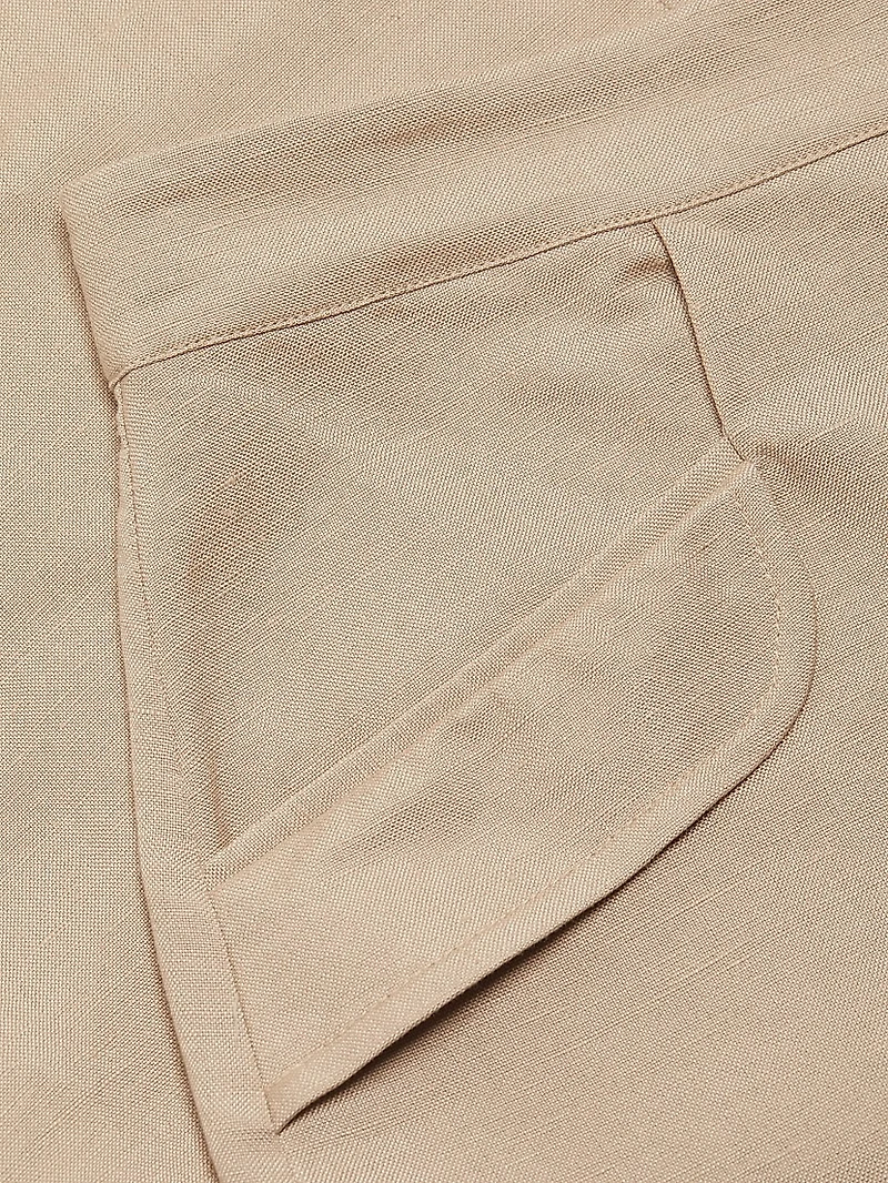 Linen-Blend Midi-Skirt