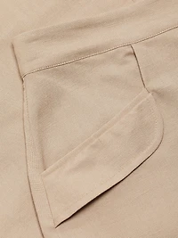 Linen-Blend Midi-Skirt