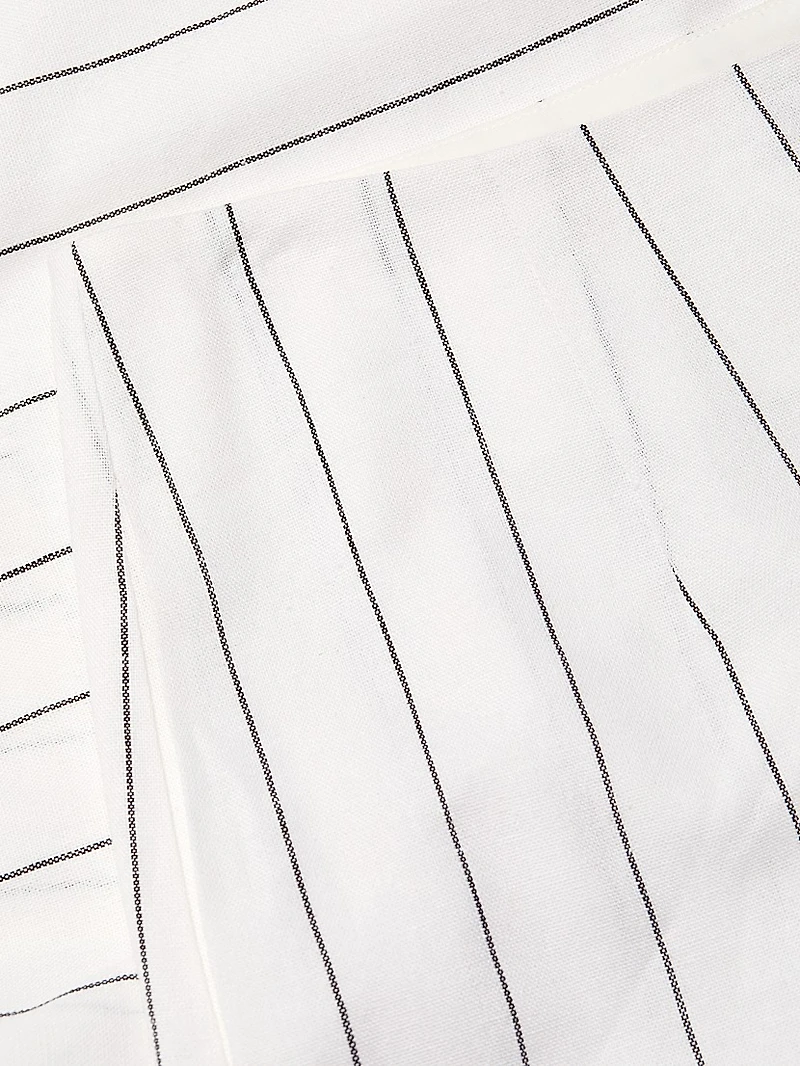 Pinstripe Cotton & Linen-Blend Shorts