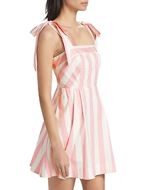 Cabana Stripe Tie-Strap Minidress