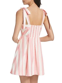 Cabana Stripe Tie-Strap Minidress