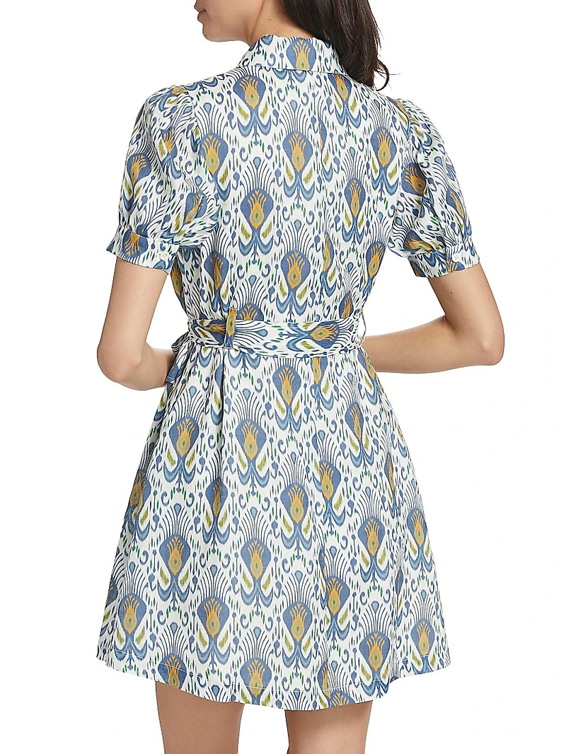 Ikat-Inspired Linen Minidress