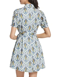 Ikat-Inspired Linen Minidress