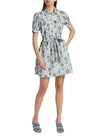 Ikat-Inspired Linen Minidress