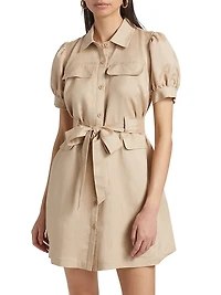 Trench Linen-Blend Minidress