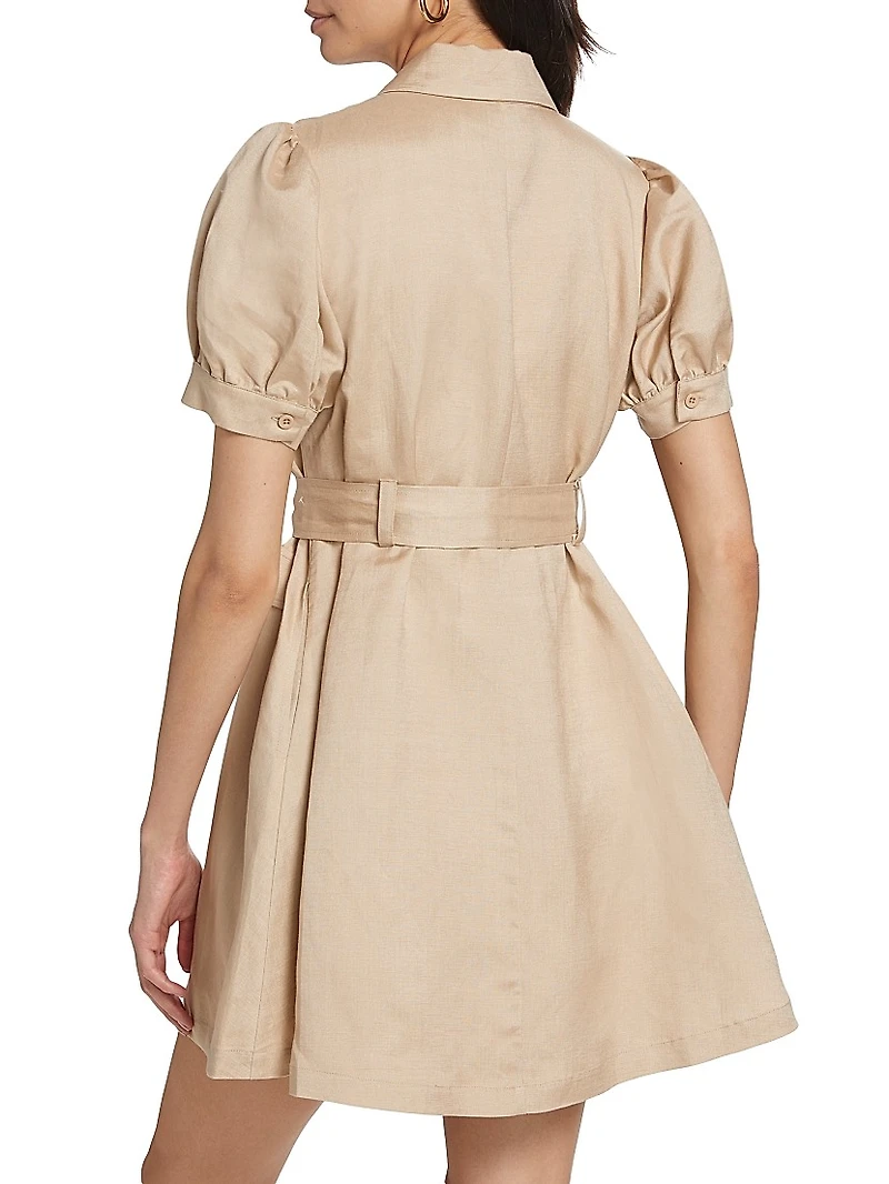 Trench Linen-Blend Minidress