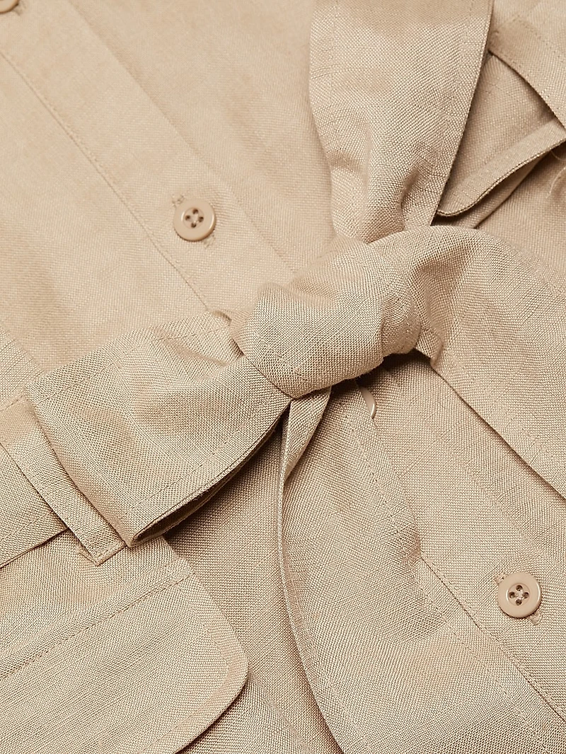 Trench Linen-Blend Minidress