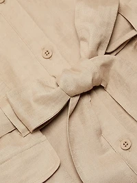 Trench Linen-Blend Minidress