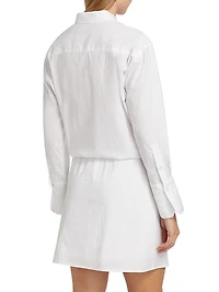 Cotton-Blend Tucked Shirtdress