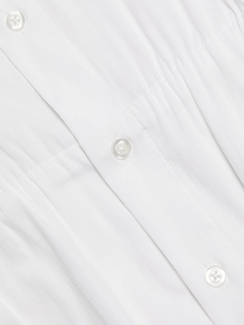 Cotton-Blend Tucked Shirtdress