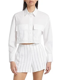 Crop Cotton-Blend Shirt