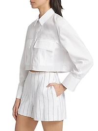 Crop Cotton-Blend Shirt