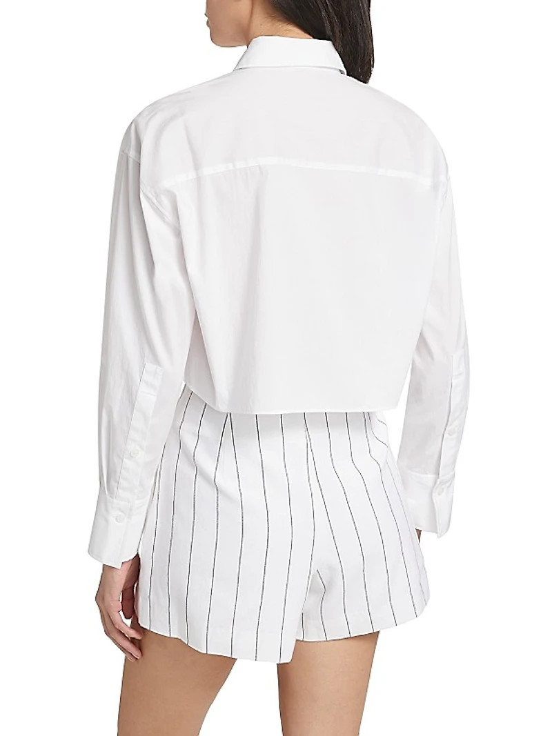 Crop Cotton-Blend Shirt