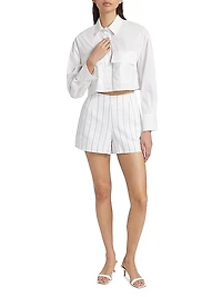 Crop Cotton-Blend Shirt
