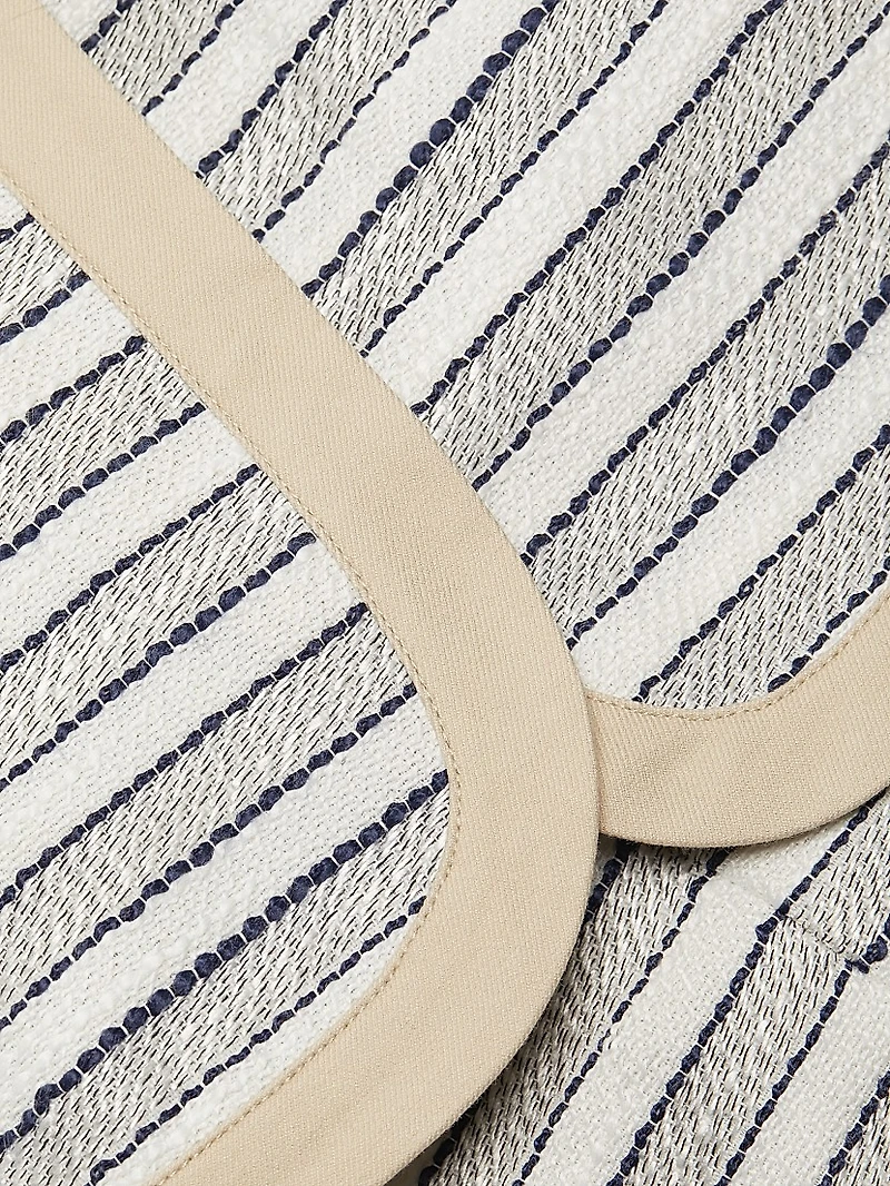 Striped Cotton-Blend Surplice Skort