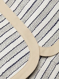 Striped Cotton-Blend Surplice Skort