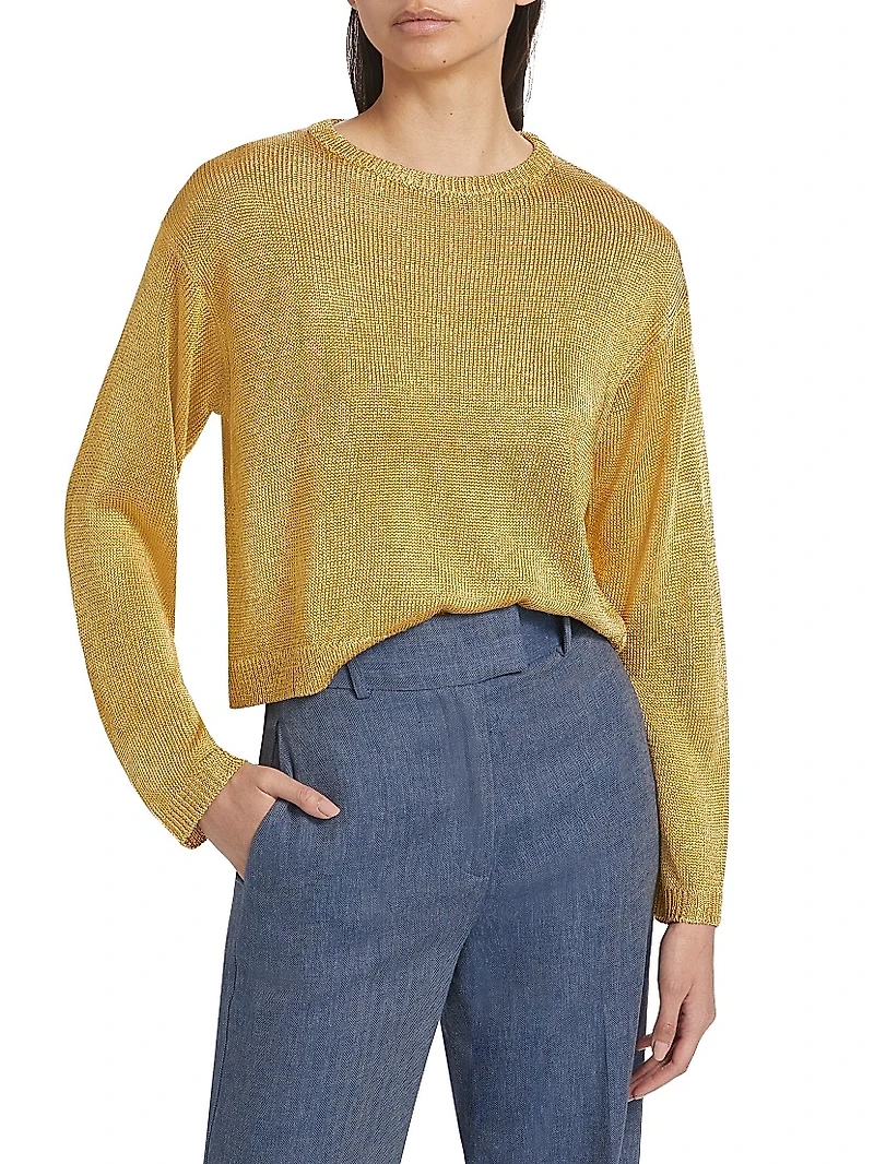 Metallic Crewneck Sweater