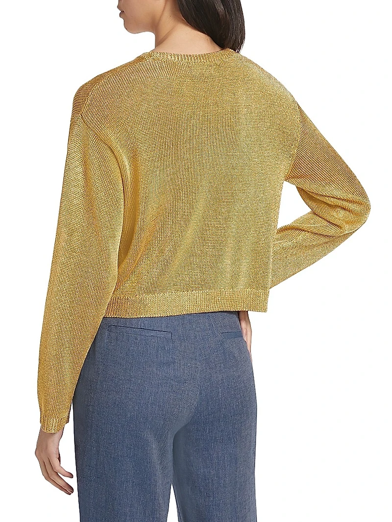 Metallic Crewneck Sweater