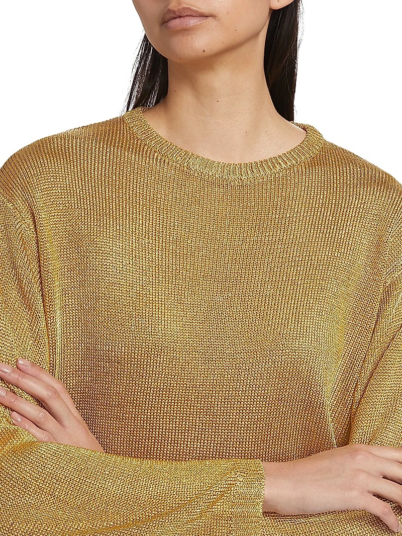 Metallic Crewneck Sweater