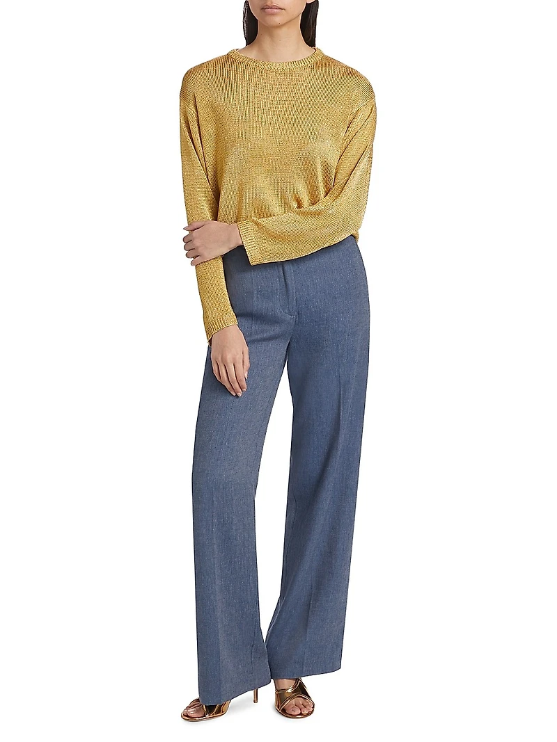 Metallic Crewneck Sweater