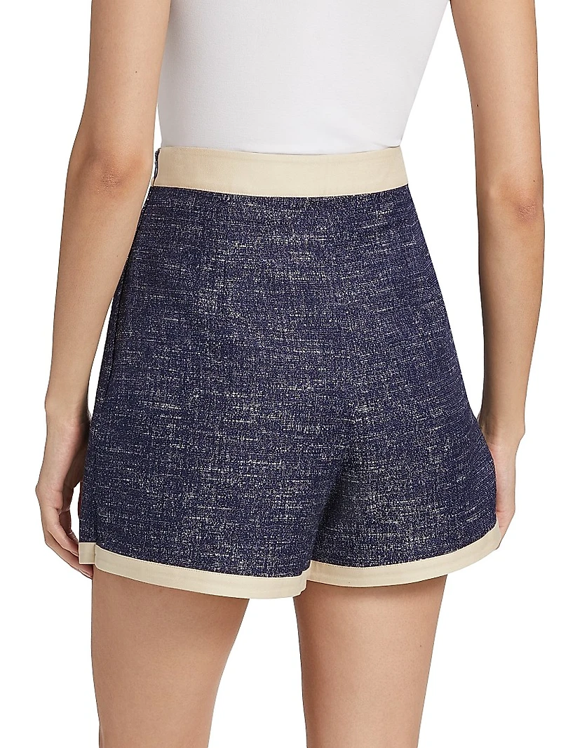 Slub Boulcé Cotton-Blend Surplice Skort