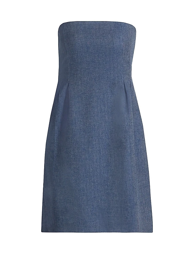 If Only Studio Strapless Linen-Blend Minidress | The Summit