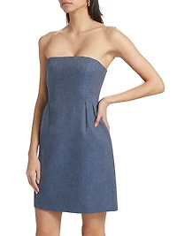 Strapless Linen-Blend Minidress