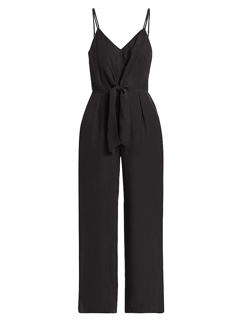 V-Neck Tie-Waist Jumpsuit
