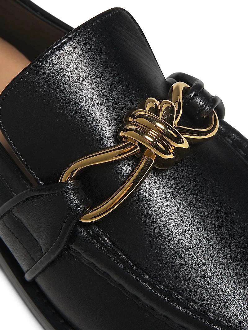 Astair Knot Leather Loafers