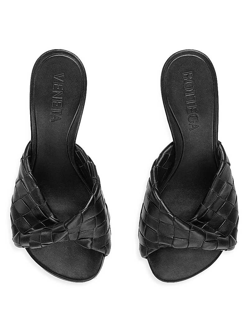 Blink 90MM Intrecciato Leather Mules