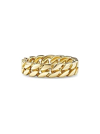 Curb Chain Band Ring 18K Yellow Gold