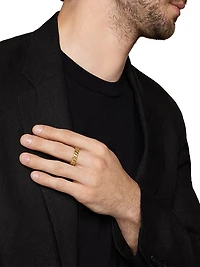 Curb Chain Band Ring 18K Yellow Gold