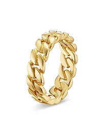 Curb Chain Band Ring 18K Yellow Gold