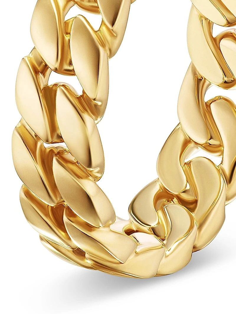 Curb Chain Band Ring 18K Yellow Gold