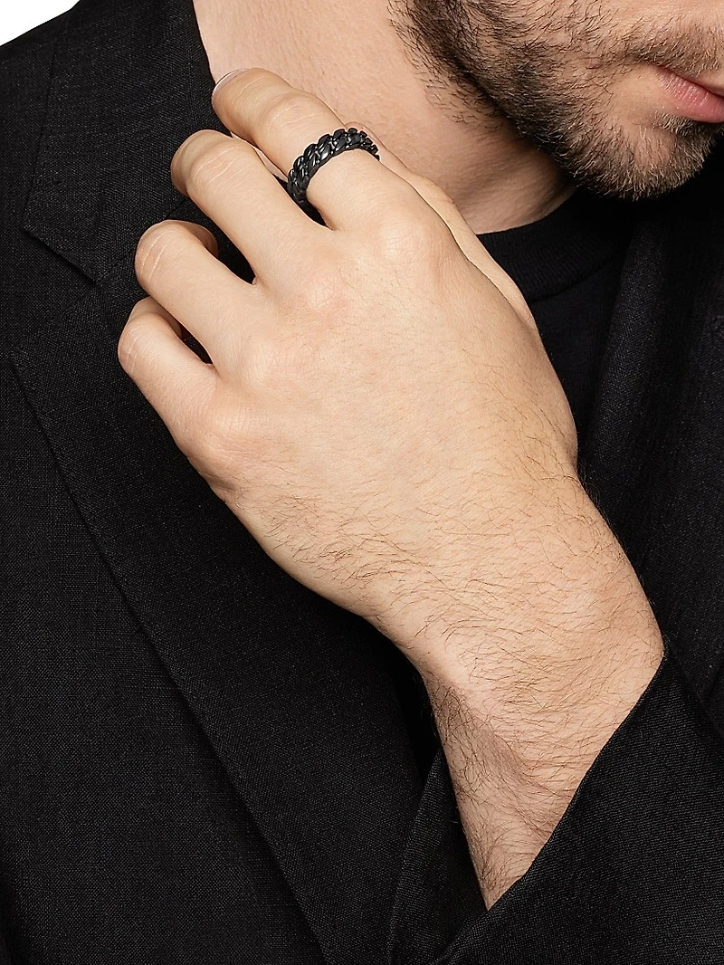 Curb Chain Band Ring Titanium, 6MM