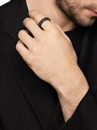 Curb Chain Band Ring Titanium, 6MM