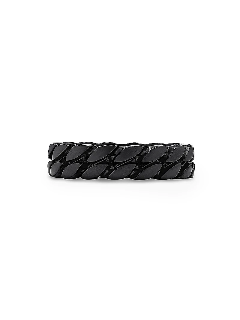Curb Chain Band Ring Titanium, 6MM